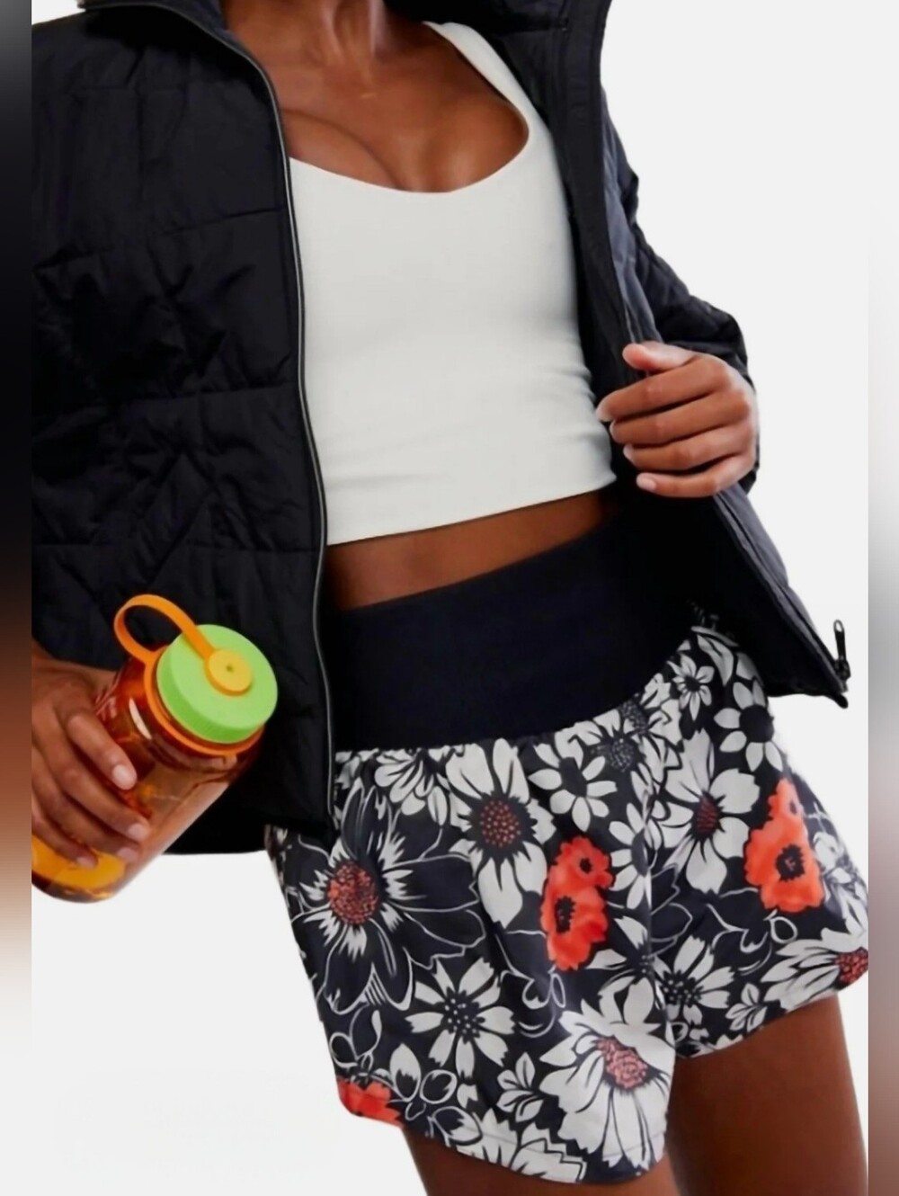 NWT FP Movement "Carpe Diem Tuxedo Daisy🌼 Shorts" Black🖤White🤍Red❤️Orange🧡XL